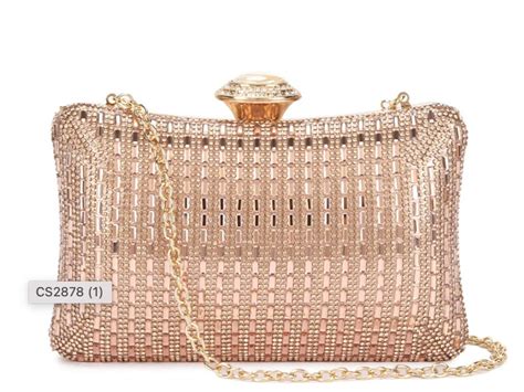 rose gold evening bag.